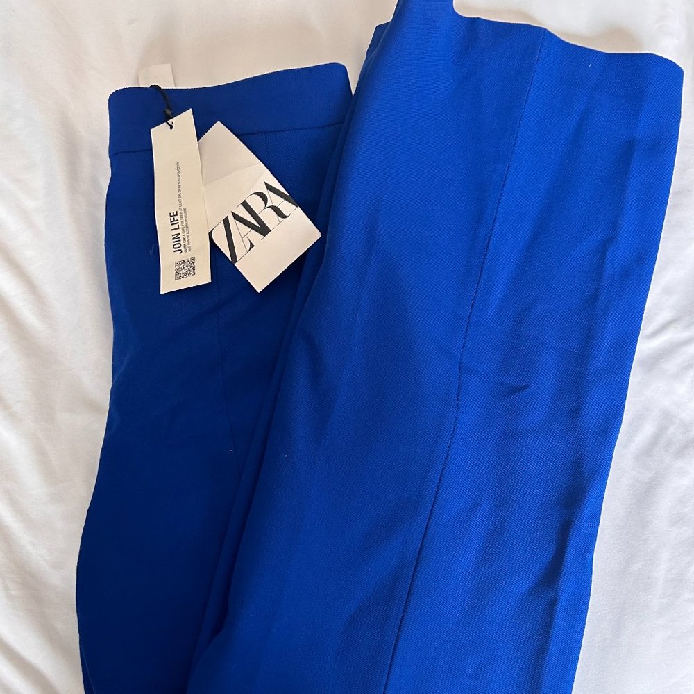 Zara STRAIGHT LEG PANTS BLUE - REF 2480/707